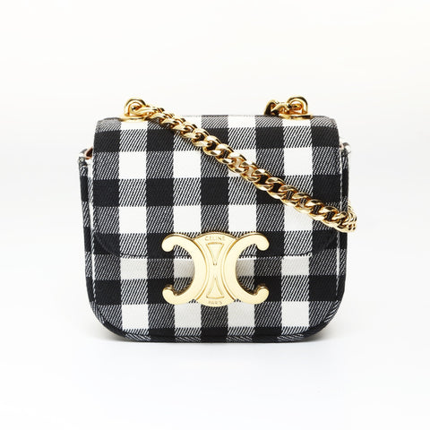 CELINE Mini Claude Check Triomphe Shoulder Bag multicolor WS27041