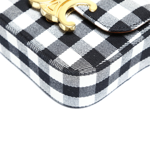 CELINE Mini Claude Check Triomphe Shoulder Bag multicolor WS27041