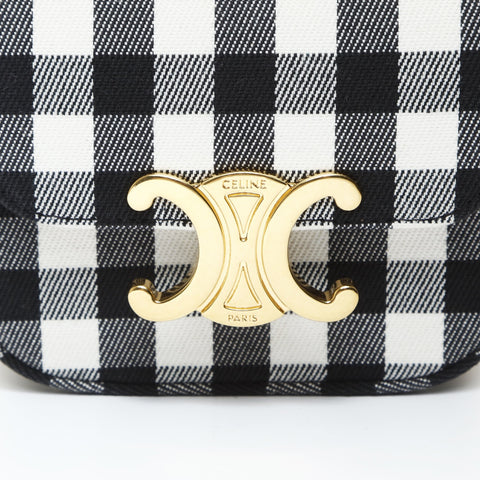 CELINE Mini Claude Check Triomphe Shoulder Bag multicolor WS27041