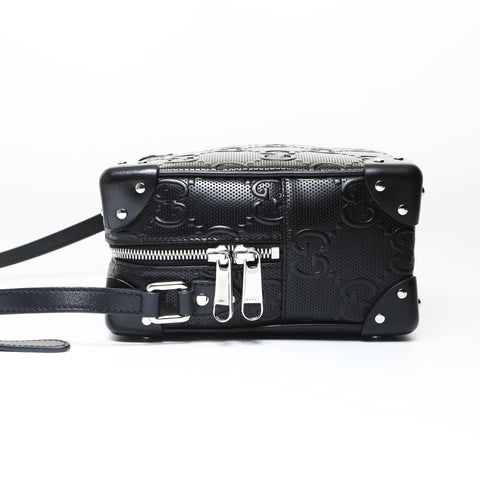 GUCCI GG embossed crossbody trunk Shoulder Bag black WS27043