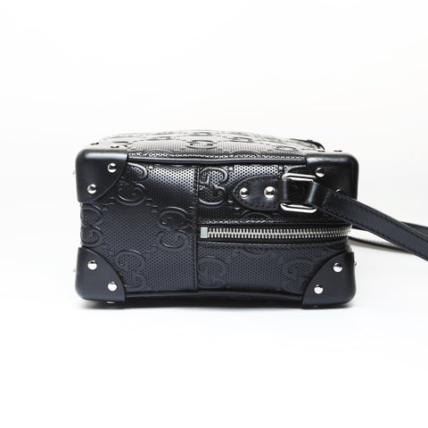 GUCCI GG embossed crossbody trunk Shoulder Bag black WS27043