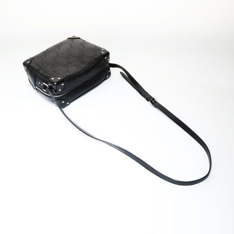 GUCCI GG embossed crossbody trunk Shoulder Bag black WS27043