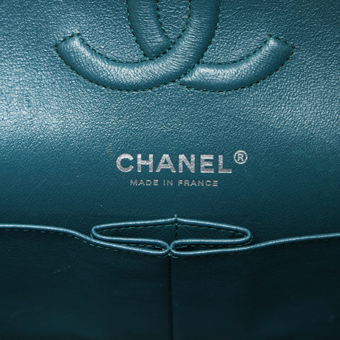 CHANEL 26 Caviar Skin Double Flap Matelasse 9.8" Shoulder Bag blue WS27044