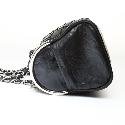 CHANEL No. 11 2006-2008 COCO Mark Lambskin Chainshoulder Shoulder Bag black WS27045