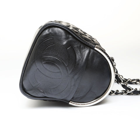 CHANEL No. 11 2006-2008 COCO Mark Lambskin Chainshoulder Shoulder Bag black WS27045