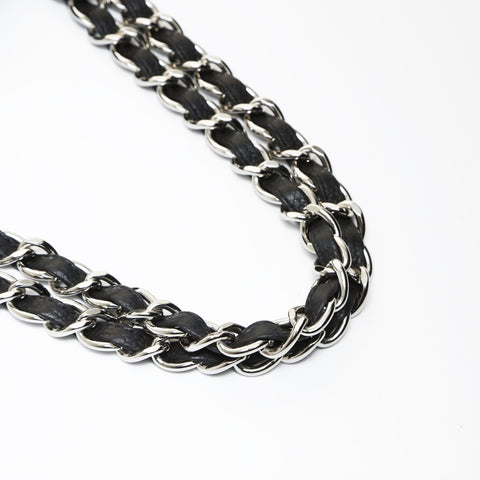 CHANEL No. 18 2013-2014 Straw Tote Bag COCO Mark Handbag black WS27046