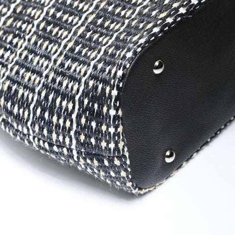 CHANEL No. 18 2013-2014 Straw Tote Bag COCO Mark Handbag black WS27046