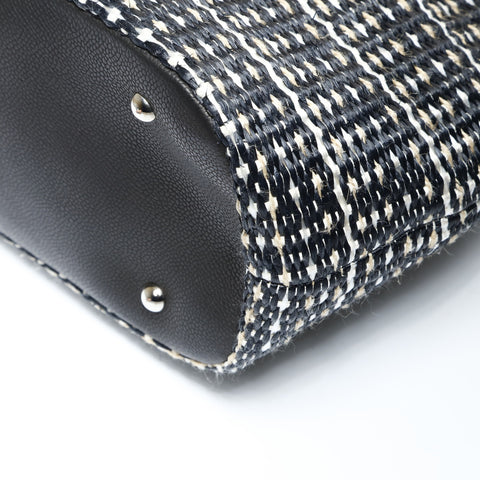 CHANEL No. 18 2013-2014 Straw Tote Bag COCO Mark Handbag black WS27046