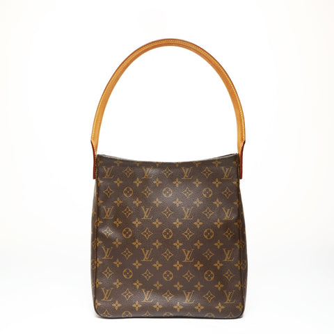 LOUIS VUITTON Monogram Looping GM 2001 Shoulder Bag Brown WS27055