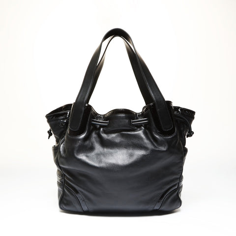 LOEWE Leather Patent Anagram Tote Bag black WS27056