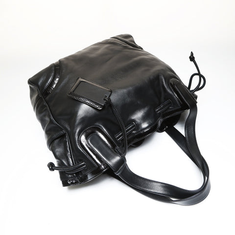 LOEWE Leather Patent Anagram Tote Bag black WS27056