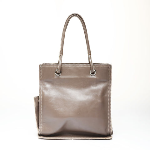 LOEWE Anagram Leather Gray Brown Tote Bag gray WS27057