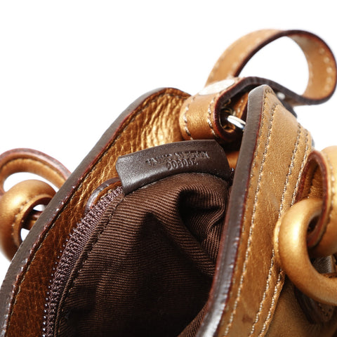 LOEWE Logo Leather 2way Tote Bag gold WS27059