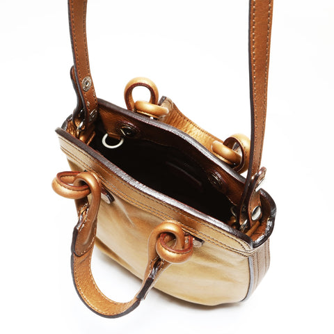 LOEWE Logo Leather 2way Tote Bag gold WS27059