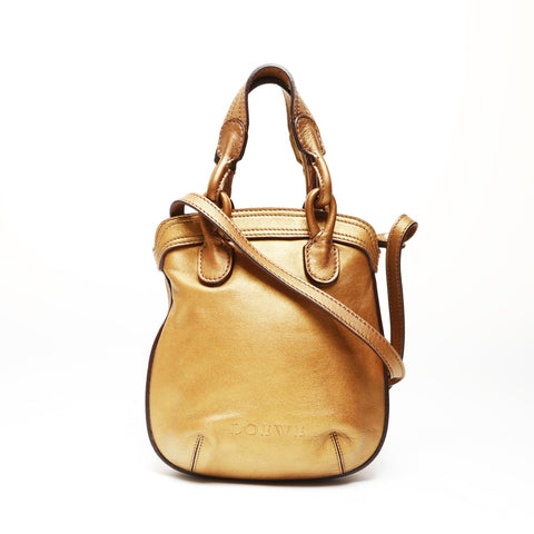 LOEWE Logo Leather 2way Tote Bag gold WS27059