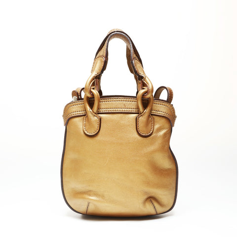 LOEWE Logo Leather 2way Tote Bag gold WS27059