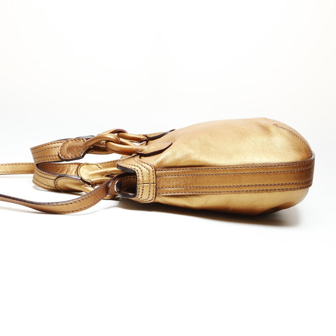 LOEWE Logo Leather 2way Tote Bag gold WS27059