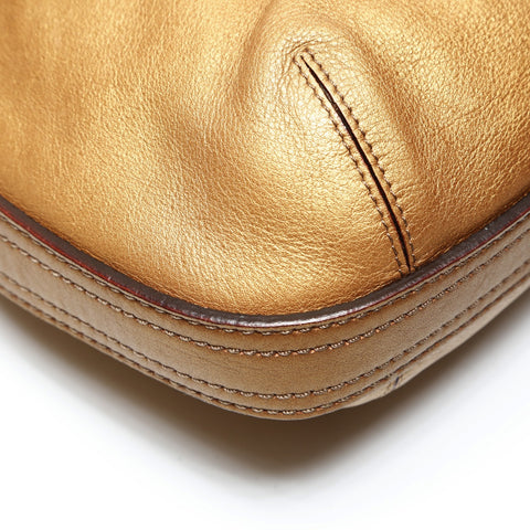 LOEWE Logo Leather 2way Tote Bag gold WS27059