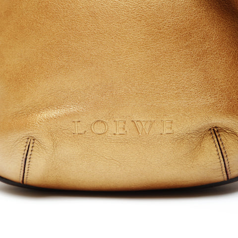 LOEWE Logo Leather 2way Tote Bag gold WS27059