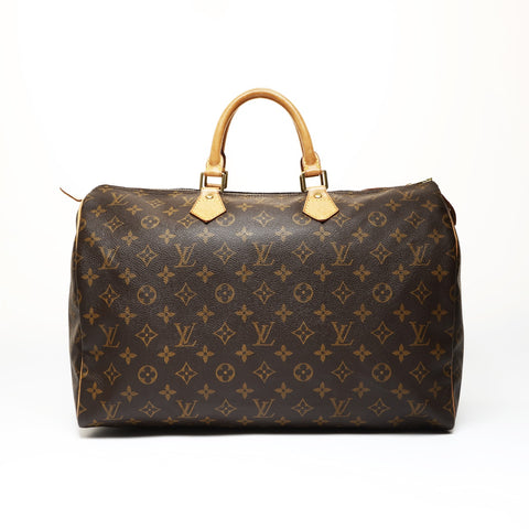 LOUIS VUITTON 2002 Monogram Speedy 40 Handbag Brown WS27060