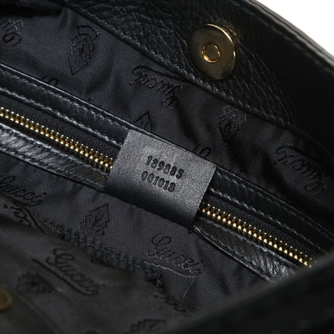 GUCCI Queen Hobo Ribbon Shoulder Bag black WS27061