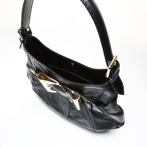 GUCCI Queen Hobo Ribbon Shoulder Bag black WS27061