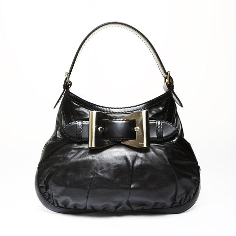 GUCCI Queen Hobo Ribbon Shoulder Bag black WS27061