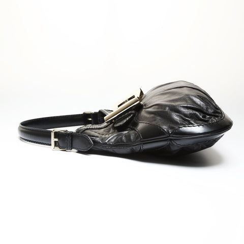 GUCCI Queen Hobo Ribbon Shoulder Bag black WS27061