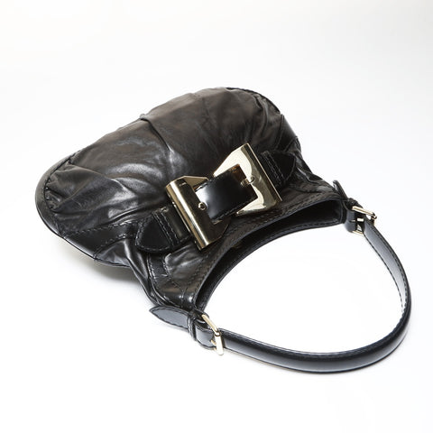 GUCCI Queen Hobo Ribbon Shoulder Bag black WS27061