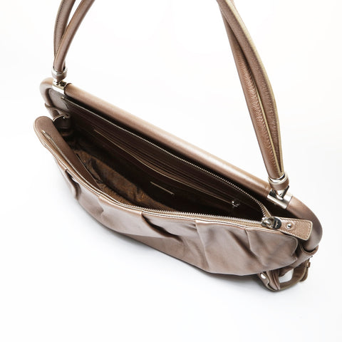 Salvatore Ferragamo Gancini metallic Shoulder Bag Brown WS27063