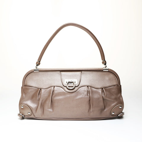 Salvatore Ferragamo Gancini metallic Shoulder Bag Brown WS27063