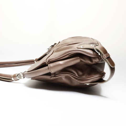 Salvatore Ferragamo Gancini metallic Shoulder Bag Brown WS27063