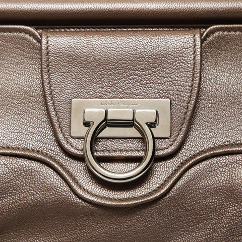 Salvatore Ferragamo Gancini metallic Shoulder Bag Brown WS27063