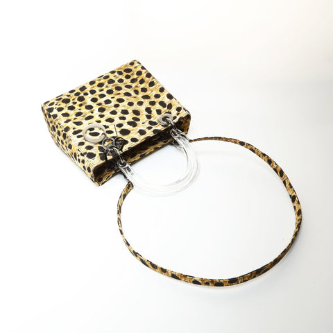 Christian Dior Lady Dior Leopard Metal Black Silver Shoulder Bag multicolor WS27064