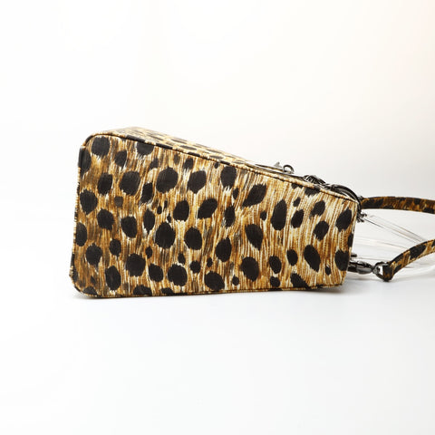 Christian Dior Lady Dior Leopard Metal Black Silver Shoulder Bag multicolor WS27064