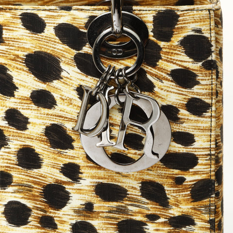 Christian Dior Lady Dior Leopard Metal Black Silver Shoulder Bag multicolor WS27064
