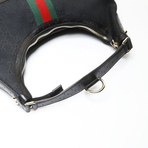 GUCCI GG canvas interlocking Shoulder Bag black WS27073
