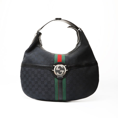 GUCCI GG canvas interlocking Shoulder Bag black WS27073