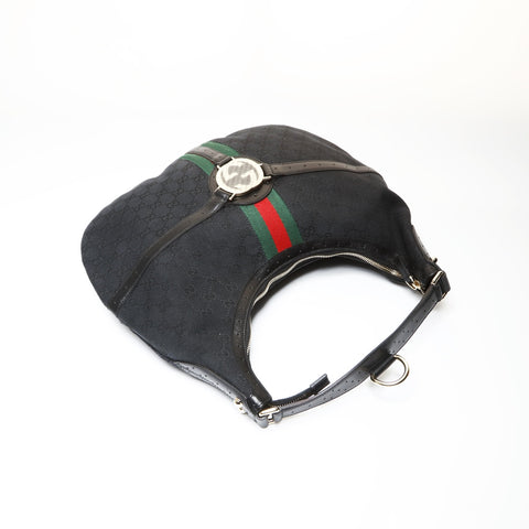 GUCCI GG canvas interlocking Shoulder Bag black WS27073