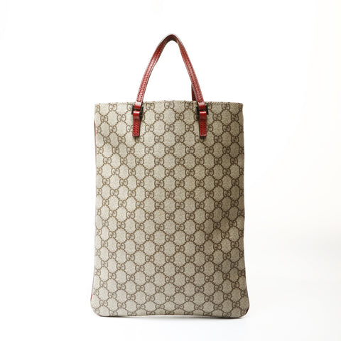 GUCCI GG Supreme PVC Handbag Brown WS27075