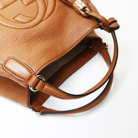 GUCCI soho leather Handbag Brown WS27078
