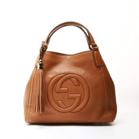 GUCCI soho leather Handbag Brown WS27078