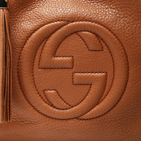 GUCCI soho leather Handbag Brown WS27078