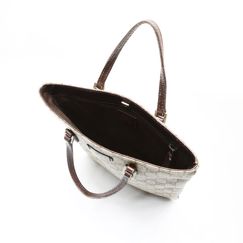 GUCCI GG Supreme PVC Handbag Brown WS27080