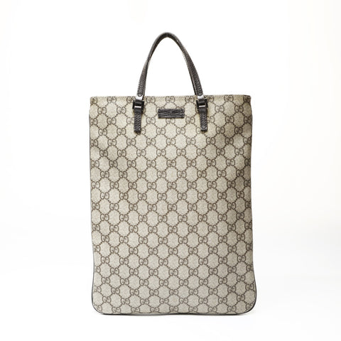 GUCCI GG Supreme PVC Handbag Brown WS27080