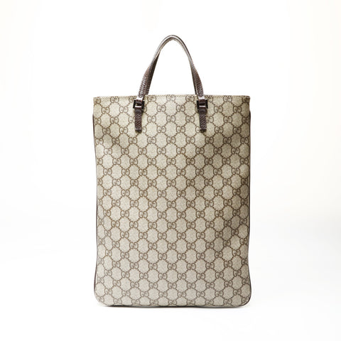 GUCCI GG Supreme PVC Handbag Brown WS27080