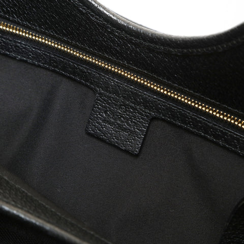 GUCCI Canvas Horsebit Pattern Shoulder Bag black WS27081