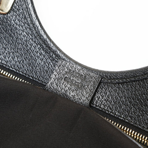 GUCCI Canvas Horsebit Pattern Shoulder Bag black WS27081