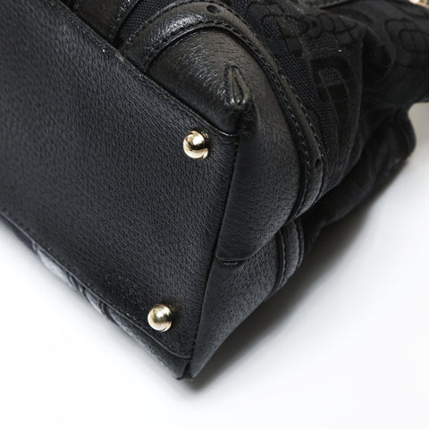 GUCCI Canvas Horsebit Pattern Shoulder Bag black WS27081