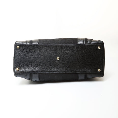 GUCCI Canvas Horsebit Pattern Shoulder Bag black WS27081